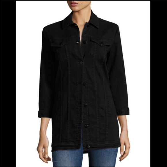 J Brand Jackets & Blazers - J Brand Black Denim Maxi Jacket Women’s Size Small Grunge Punk Minimalist New